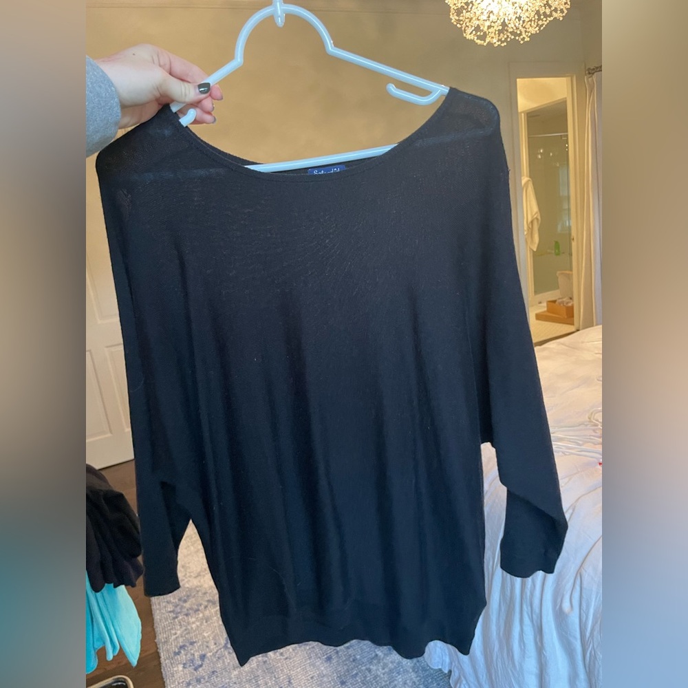 Splendid Black Sweater with Sleeve Detailing